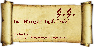 Goldfinger Győző névjegykártya